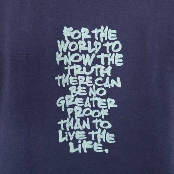 Vintage Michael W Smith T Shirt Mens Size XL Blue 90s Live The Life Christian - Picture 5 of 8